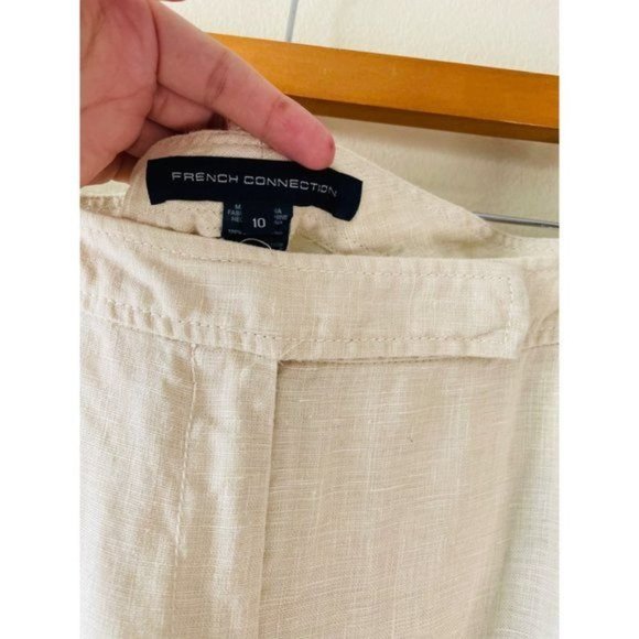 French Connection  Women's Relaxed Fit 100% Linen Trouser Pants - Picture 3 of 6
